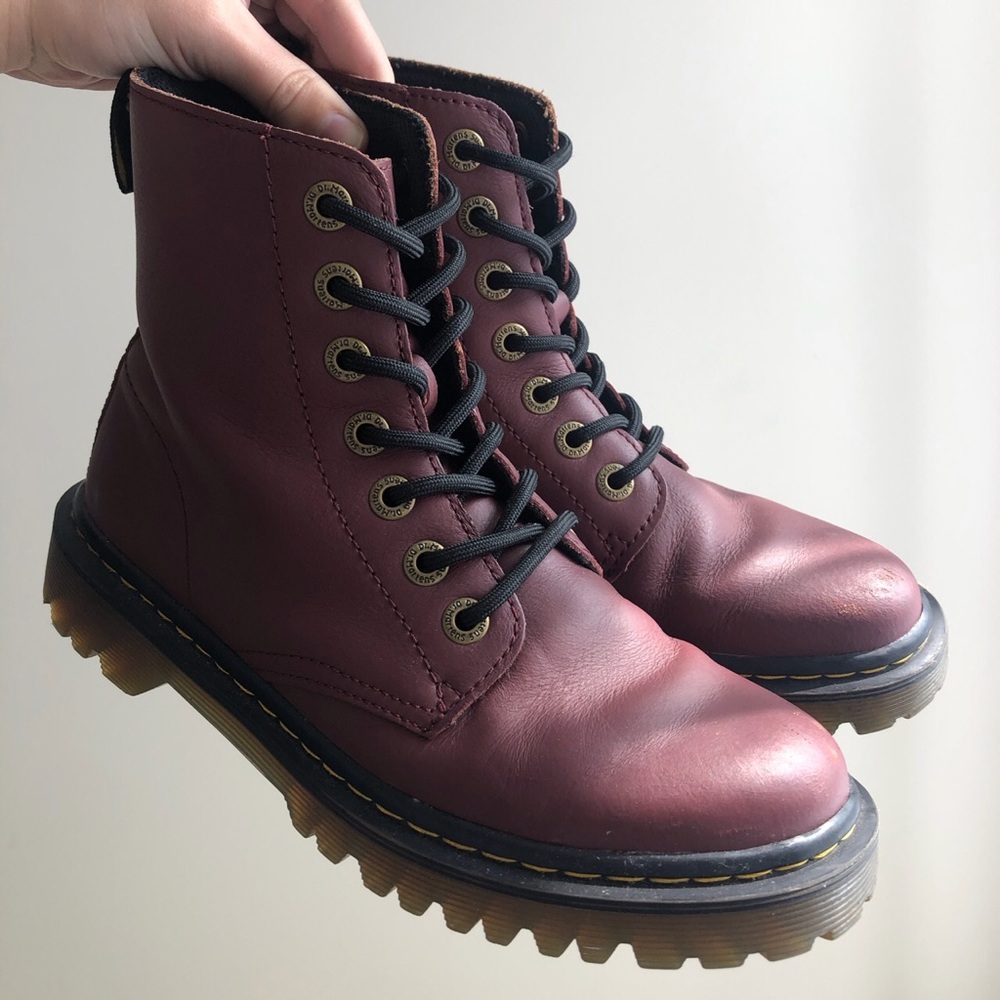 Doc Marten Maroon Burgundy Combat Boots